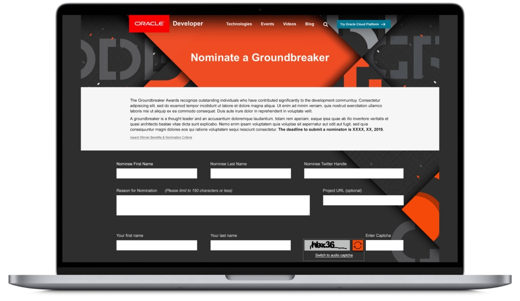 Oracle Groundbreakers: Nominate a Groundbreaker